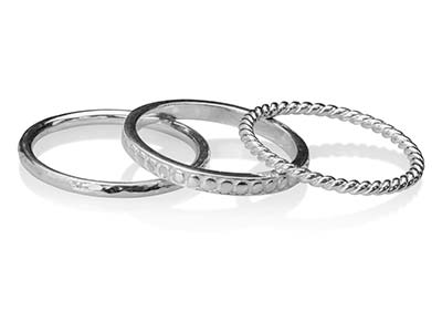 Anello A Tre Anelli, Argento 925, Dito 55 - Immagine Standard - 2