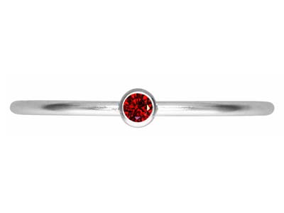 Anello Pietra Di Nascita Di Gennaio, Zirconia Granato Da 2 Mm, Argento925, Misura Del Dito 53/54 - Immagine Standard - 2