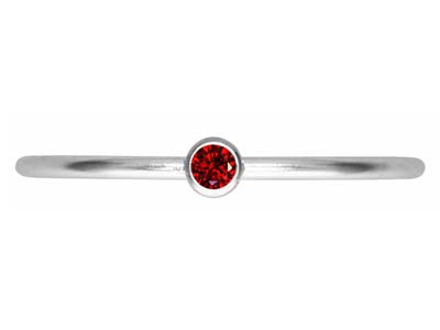 St Sil January Birthstone Stacking Ring 2mm Garnet Cz - Immagine Standard - 2