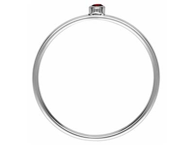 Anello Pietra Di Nascita Di Gennaio, Zirconia Granato Da 2 Mm, Argento925, Misura Del Dito 53/54 - Immagine Standard - 3