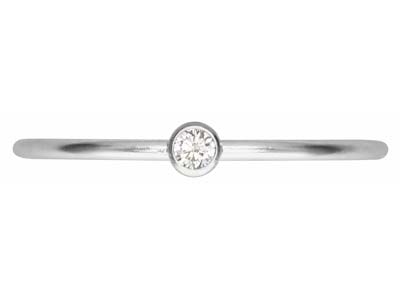 St Sil April Birthstone Stacking Ring 2mm White Cz - Immagine Standard - 2