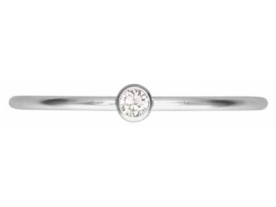 Anello Pietra Di Nascita Avril, Zirconi Bianchi Da 2 Mm, Argento 925, Dito 53/54 - Immagine Standard - 2