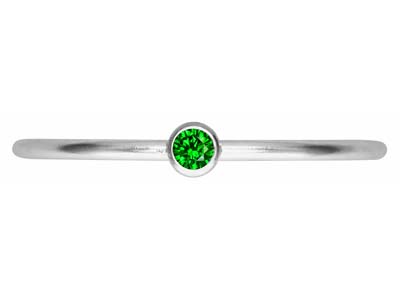 St Sil May Birthstone Stacking Ring 2mm Green Cz - Immagine Standard - 2