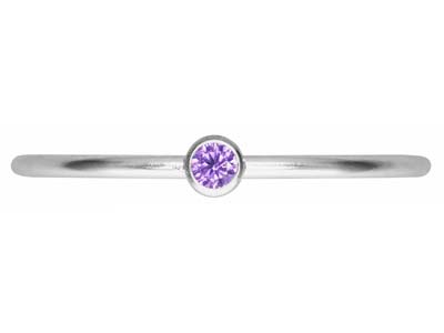 Anello Pietra Di Nascita Di Giugno,zirconia Alexandrite Da 2 Mm, Arge Nto 925, Dito 53/54 - Immagine Standard - 2