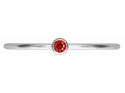 St Sil July Birthstone Stacking Ring 2mm Ruby Cz - Immagine Standard - 2