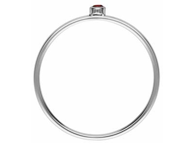 Anello Con Pietra Di Nascita Di Luglio, Zircone Di Rubino Da 2 Mm, Argento 925, Misura Del Dito 53/54 - Immagine Standard - 3