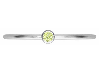 St Sil August Birthstone Stacking Ring 2mm Lime Cz - Immagine Standard - 2