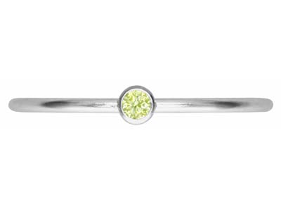 Anello Pietra Di Nascita Di Agosto,zirconia Peridoto Da 2 Mm, Argento 925, Dito 53/54 - Immagine Standard - 2