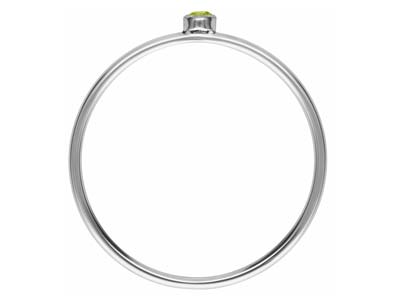 Anello Pietra Di Nascita Di Agosto,zirconia Peridoto Da 2 Mm, Argento 925, Dito 53/54 - Immagine Standard - 3