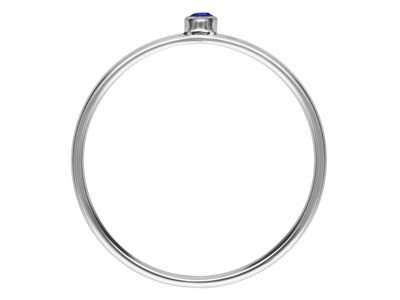 Anello Con Pietra Di Nascita Di Settembre, Zirconia Cubica Sapphire Da2 Mm, Argento 925, Dito 53/54 - Immagine Standard - 3