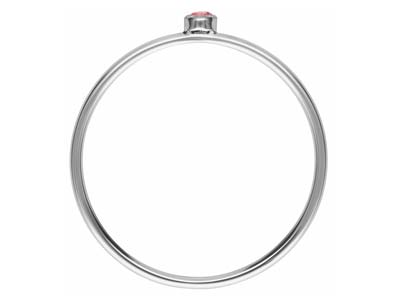 Anello Pietra Di Nascita Di Ottobre, Zirconia Tourmaline Da 2 Mm, Argento 925, Misura Del Dito 53/54 - Immagine Standard - 3