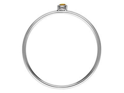 Anello Pietra Di Nascita Di Novembre, Zirconia Topazio Giallo Da 2 Mm,argento 925, Dito 53/54 - Immagine Standard - 3