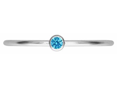 Anello Pietra Di Nascita Di Dicembre, Zirconia Blu Da 2 Mm, Argento 925, Misura Del Dito 53/54 - Immagine Standard - 2