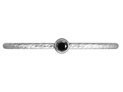 St Sil Sparkle Stacking Ring 2mm Black Cz - Immagine Standard - 2