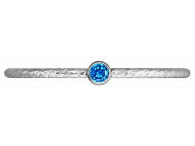 Anello Intrecciato Con Ossido Di Zirconio Blu 2 Mm, Argento 925, Dito 53/54 - Immagine Standard - 2