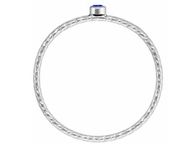 St Sil Sparkle Stacking Ring 2mm Aqua Blue Cz - Immagine Standard - 3