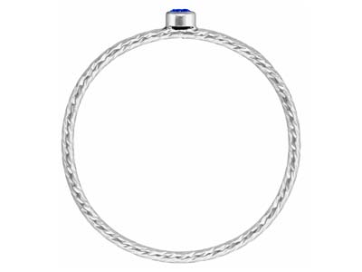 Anello Intrecciato Con Ossido Di Zirconio Blu 2 Mm, Argento 925, Dito 53/54 - Immagine Standard - 3