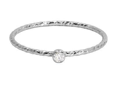 St Sil Sparkle Stacking Ring 2mm White Cz - Immagine Standard - 1