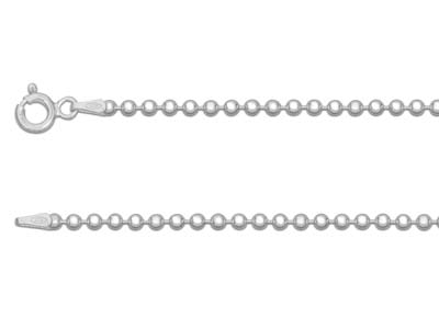 Catena A Palline 2,2 Mm, 40 Cm, Argento 925 Rivestimento Antiossidazione