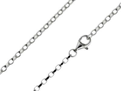 Catena Belcher Con Taglio A Diamante 3 Senza Marchio Di Autenticità, 55 Cm, Argento 925