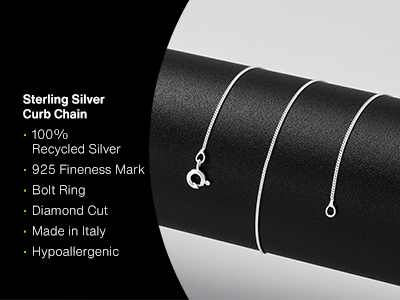 Catena A Maglie Groumette Diamantate 0,9 Mm, 71 Cm, Argento 925 - Immagine Standard - 2