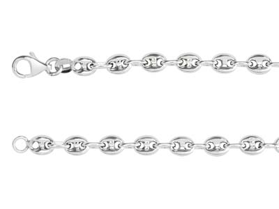 Collana, Maglia Marina Forçat, 4 Mm, 50 Cm, Argento 925, Rodiato - Immagine Standard - 2