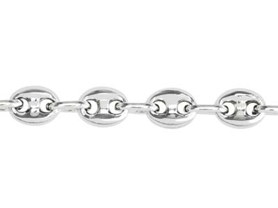 Collana, Maglia Marina Forçat, 4 Mm, 50 Cm, Argento 925, Rodiato - Immagine Standard - 3