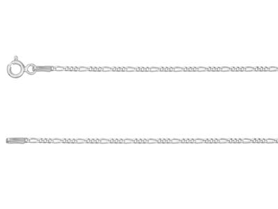 Catena Maglia Figaro Diamantata Alternata 13, 1,3 Mm, 40 Cm, Argento 925 Argento 925