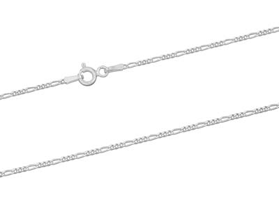 Catena Figaro Con Taglio A Diamante 40 Senza Marchio Di Autenticità 3+1, Larghezza 1,3 Mm, 40 Cm, Argento 925 - Immagine Standard - 2