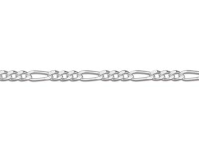 Catena Maglia Figaro Diamantata Alternata 1/3, 1,3 Mm, 45 Cm, Argento 925 Argento 925 - Immagine Standard - 3
