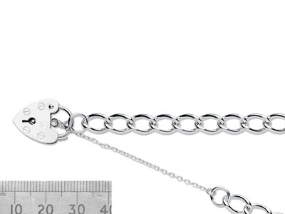 Bracciale Maglia Gourmette 7 Mm, 19cm, Chiusura A Lucchetto, Argento 925 - Immagine Standard - 2