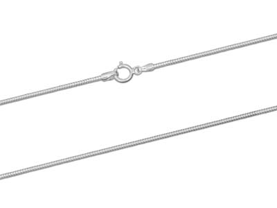 Catena A Maglia Serpente Rotonda Diamantata 1,2 Mm, 55 Cm, Argento 925 - Immagine Standard - 2