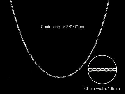 St Sil 1.6mm Trace Chain 28