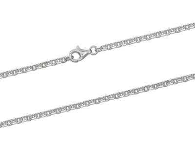 Catena Maglia Jaseron Diamantata Quadrata 2,3 Mm, 55 Cm, Argento 925 - Immagine Standard - 2