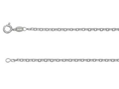 Catena Maglia Jaseron Diamantata Quadrata 1,9 Mm, 40 Cm, Argento 925