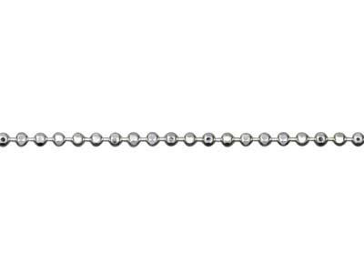 Catena A Sfera Con Taglio A Diamante Senza Marchio Di Autenticità, 1 Mm/40 Cm, Argento 925 - Immagine Standard - 3