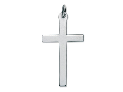 Ciondolo A Croce Latina, 12,7 X 22,6 Mm, Argento 925