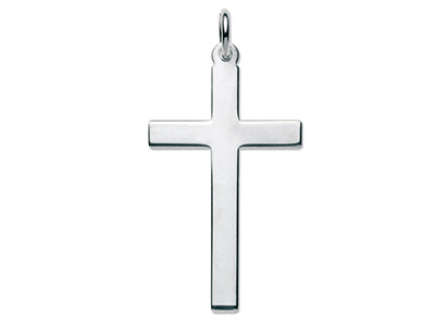 Ciondolo A Croce Latina, 18 X 27,2 Mm, Argento 925