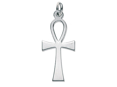 Ciondolo Croce Ankh Piccolo, 9,8 X22 Mm, Argento 925
