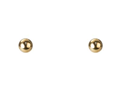 Orecchini A Perno Sfera Oro Pieno 4 MM - Immagine Standard - 1