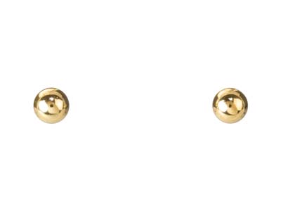 Orecchini A Perno Sfera Oro Pieno 5 MM - Immagine Standard - 1