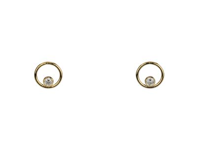 Orecchini In Ossido Di Zirconio A Cerchio, Riempiti D'oro - Immagine Standard - 1