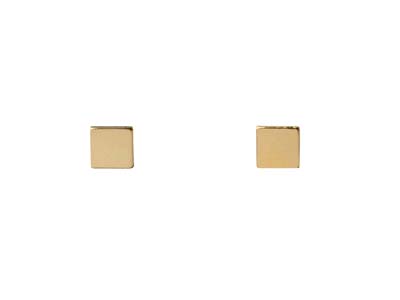 Orecchini A Perno Quadrati 5mm In Oro Pieno - Immagine Standard - 1