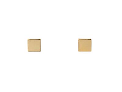 Orecchini A Perno Quadrati 5mm In Oro Pieno