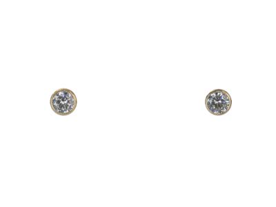 Orecchini In Ossido Di Zirconio 4 Mm, Oro Riempito - Immagine Standard - 1