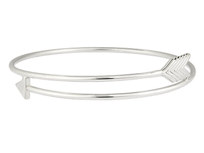 Bracciale Rigido Aperto Freccia, 64mm, Argento 925