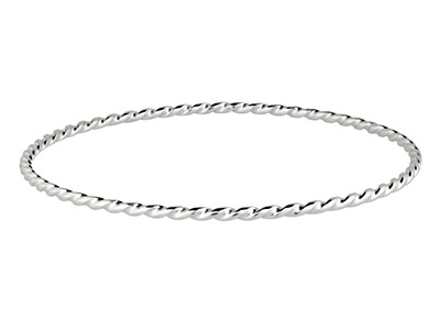 Bracciale Rigido Torsionato 2,5 Mm,64 Mm, Argento 925