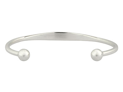 Bracciale Per Bambini Rigido Apertocon Piastra Da Incidere, 50 Mm, Ar Gento 925 - Immagine Standard - 1