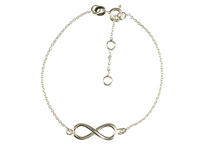 Bracciale Con Motivo Infinito 18,60mm, Regolabile 16-17,50-19 Cm, Arg Ento 925