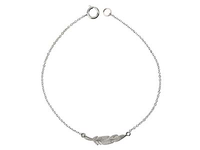 Bracciale Piuma, 18 Cm, Argento 925